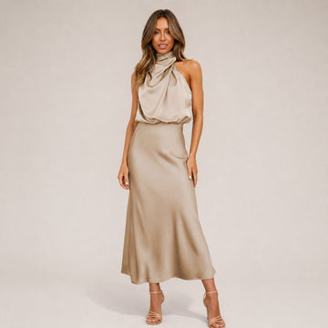 Lillie - Elegancka sukienka z dekoltem typu halter