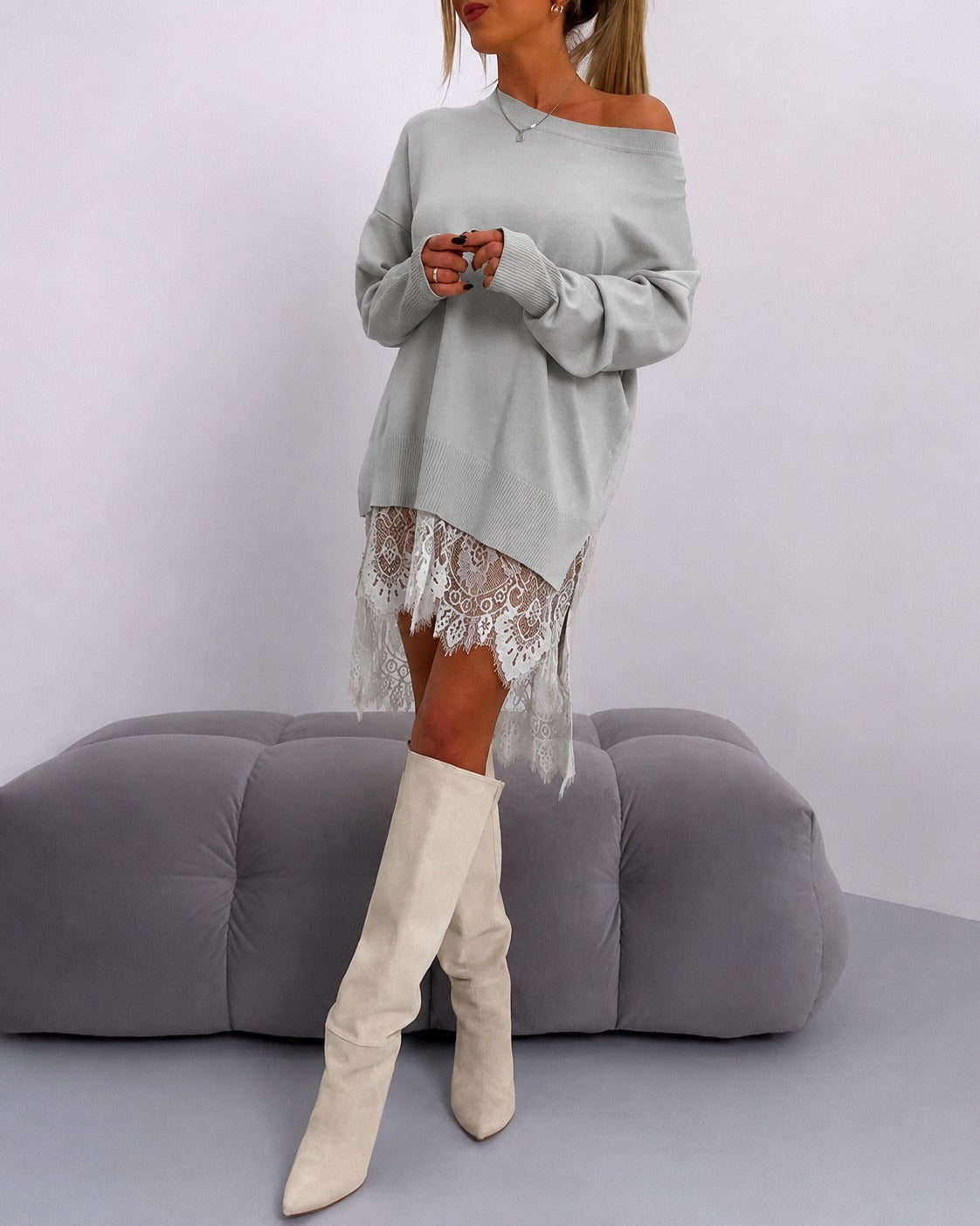 Eleanor - Stylowa Sukienka z Odkrytymi Ramionami