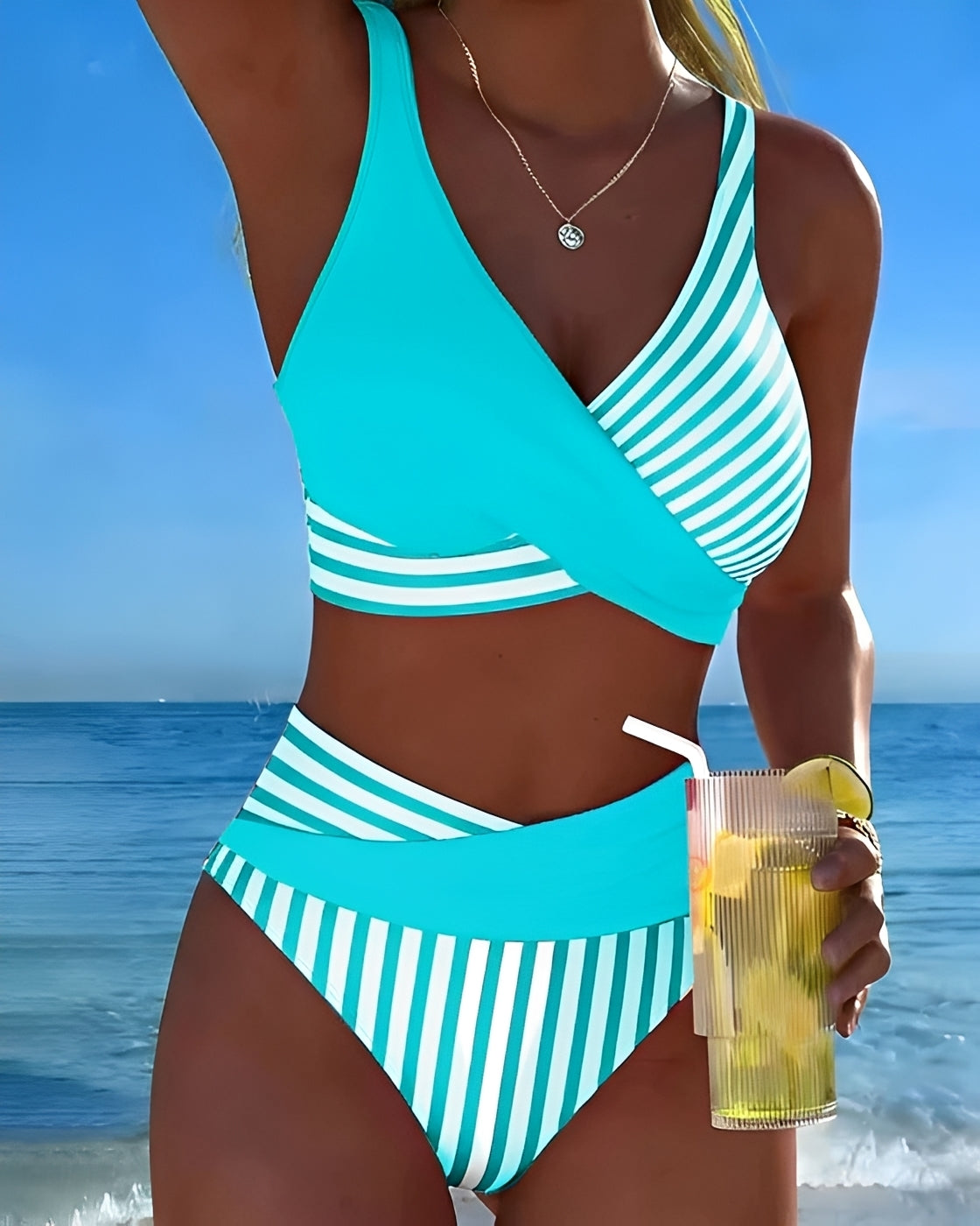 Angelica - Eleganckie bikini z prążkami