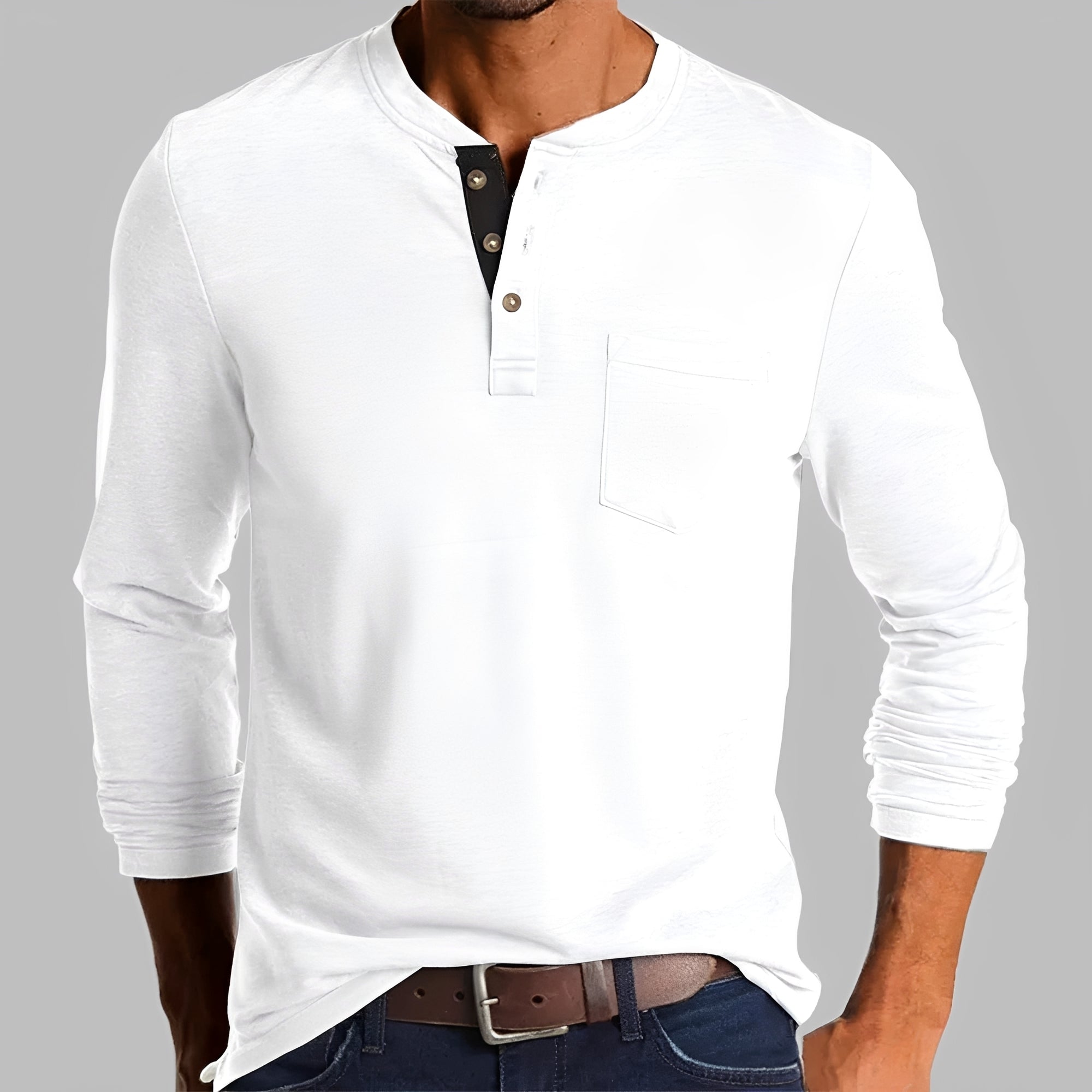 Dalton - Koszulka Henley z długim rękawem