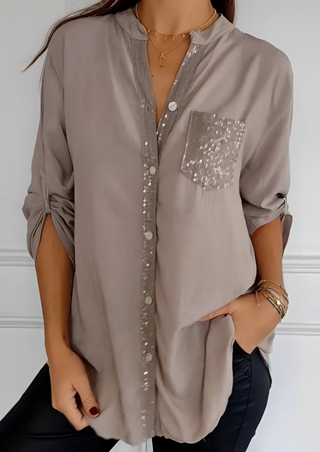 Xanthe - Stylowy Top z Błyskotkami