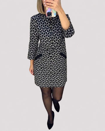 Michelle - Elegancka Sukienka z Długimi Rękawami