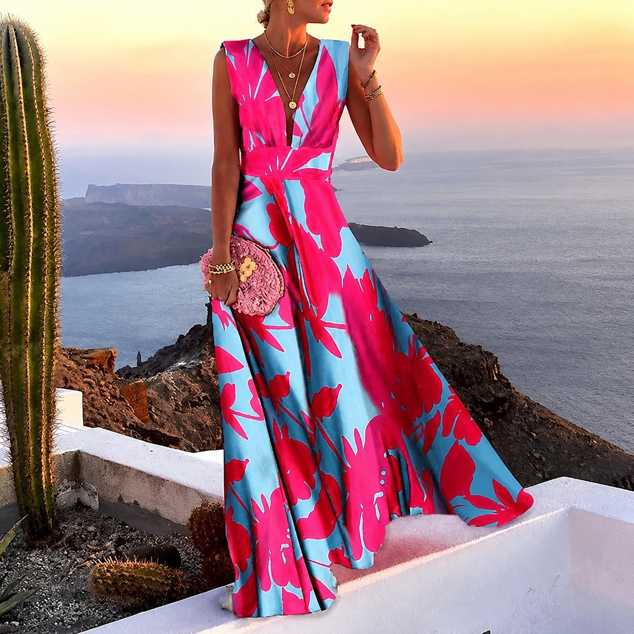 Kaylee - Elegancka maxi sukienka bez rękawów