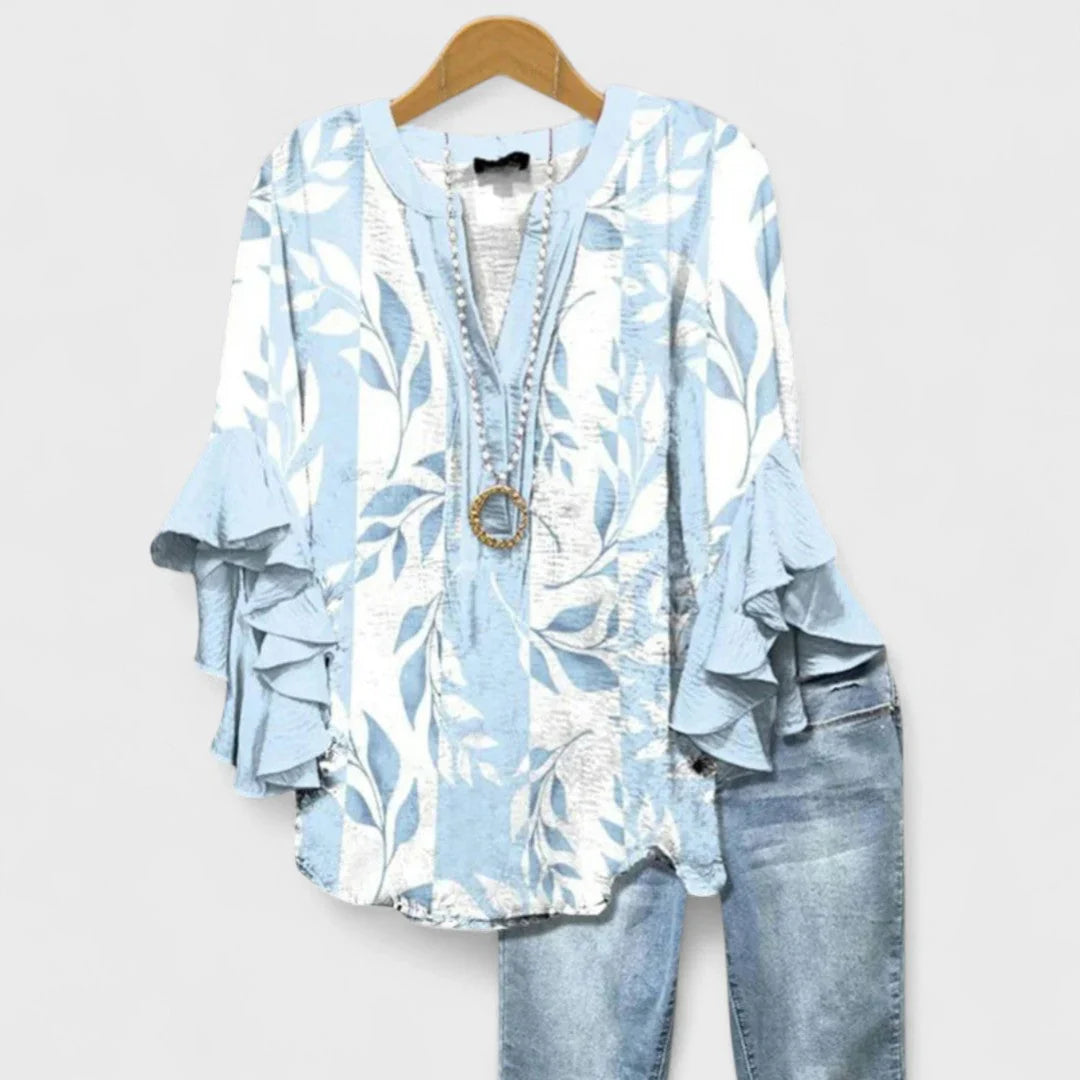 Kay- Elegancka bluzka damska z motywem florystycznym