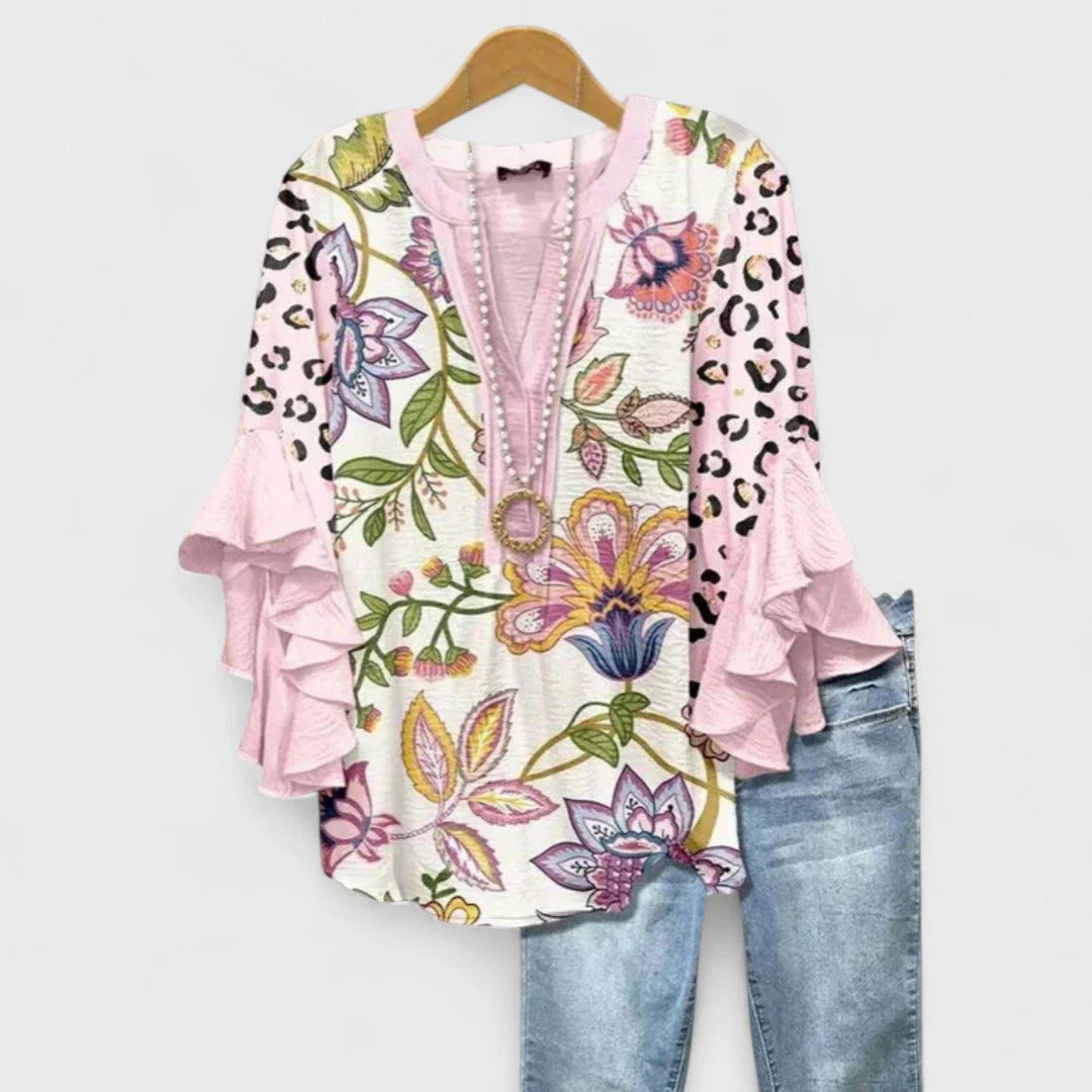 Kay- Elegancka bluzka damska z motywem florystycznym