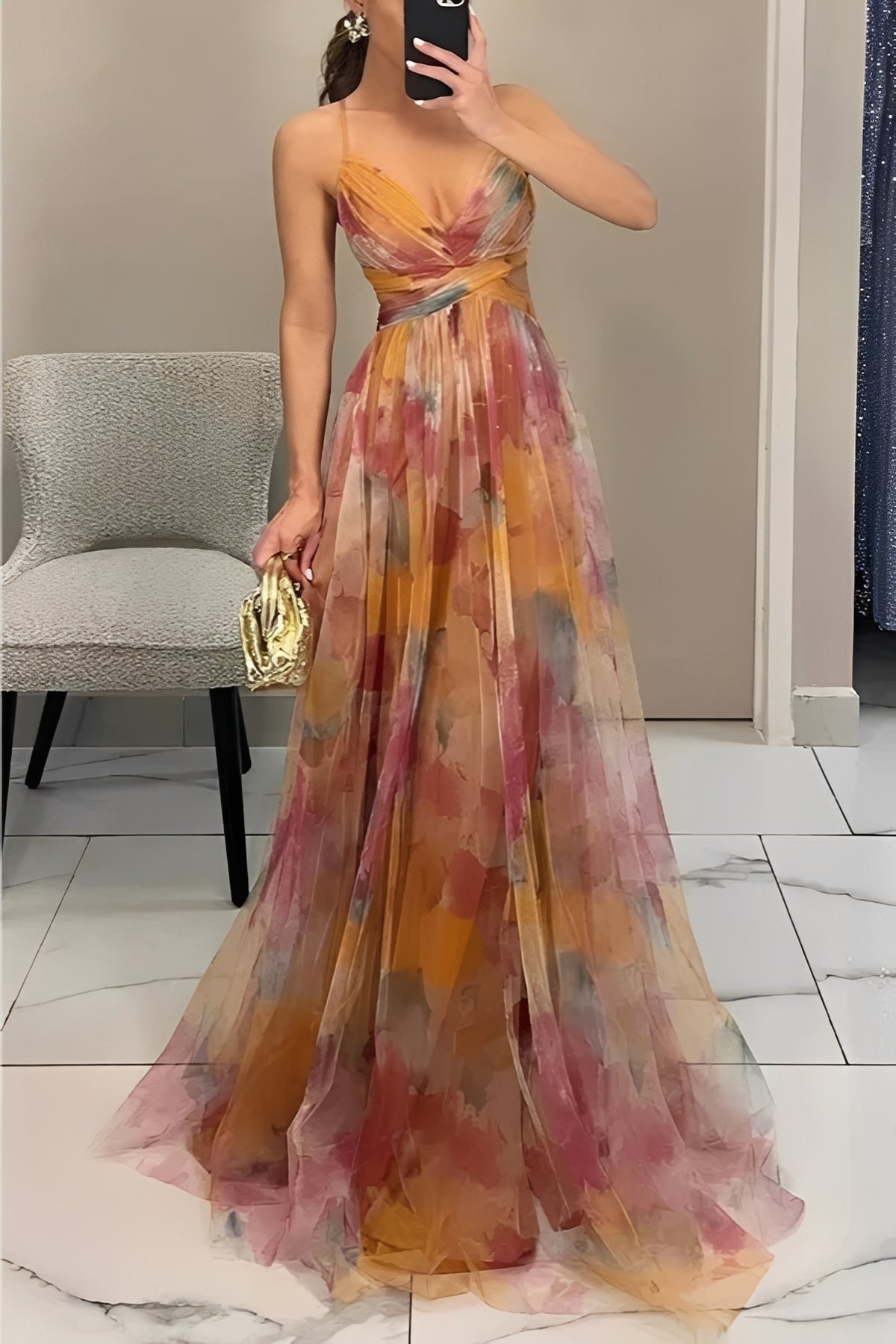 Davina - Elegancka Sukienka Maxi w Kroju A