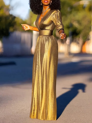 Catherine - Elegancki kombinezon z dekoltem w serek