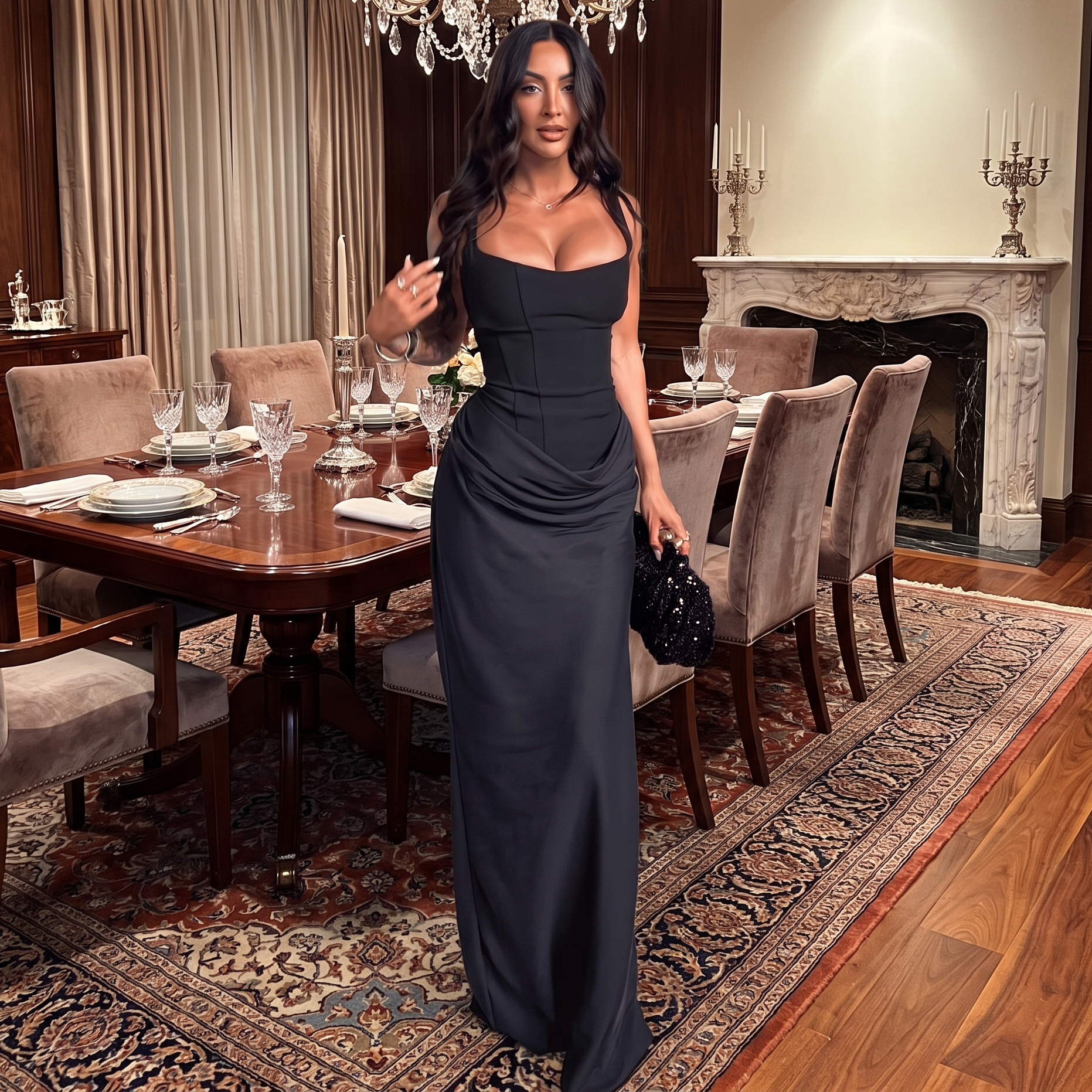 Christina - Elegancka maxi sukienka bez rękawów